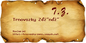 Trnovszky Zénó névjegykártya